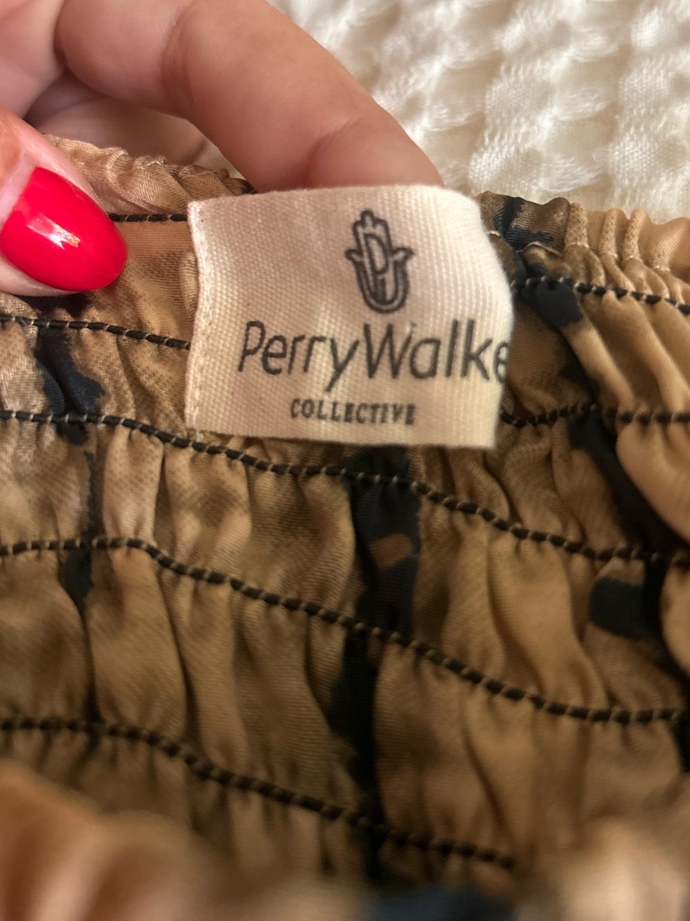 Perry Walker Collective Tan and Black Mini Skirt